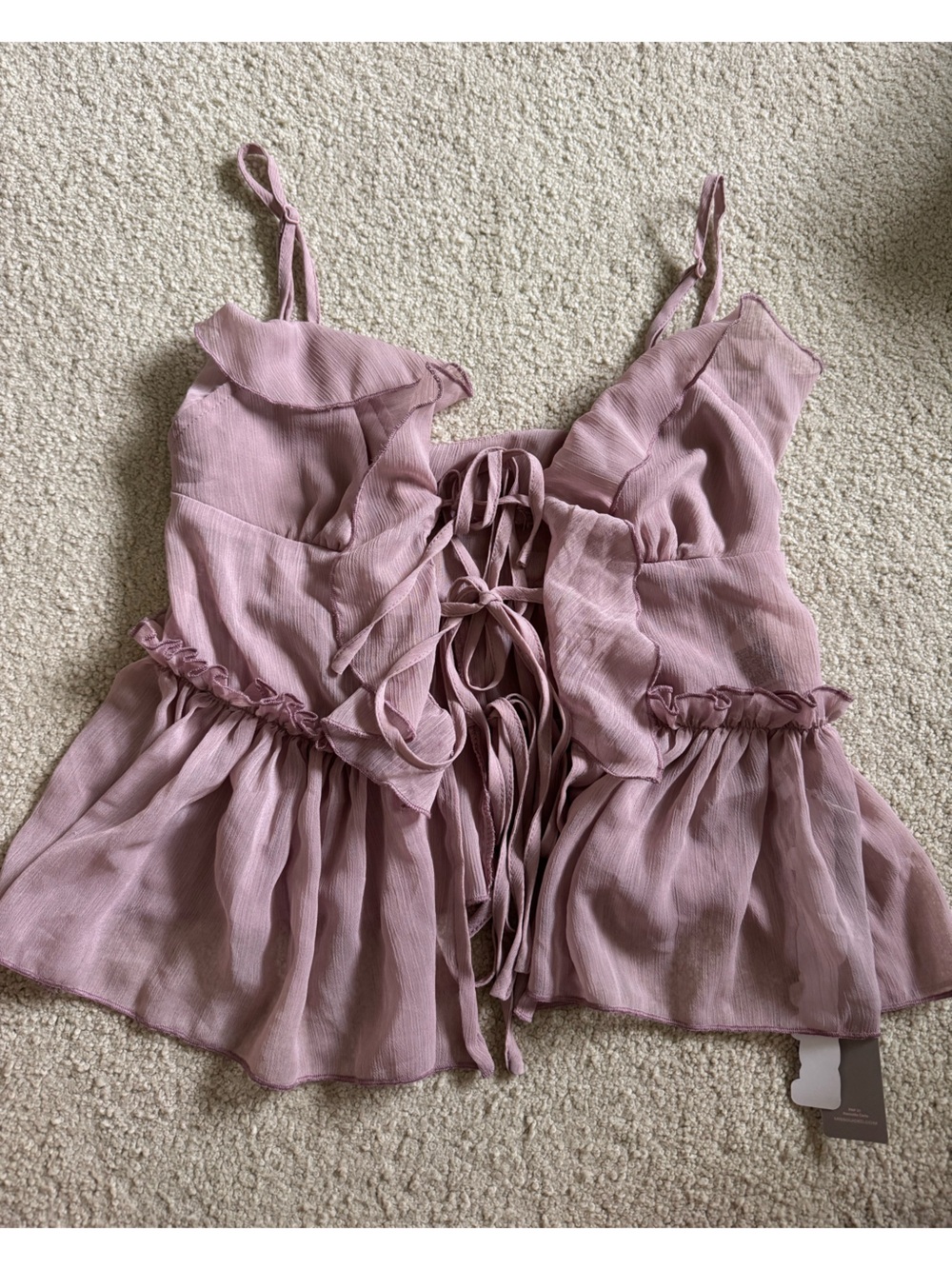 Misguided Mauve Ruffle Tie-Front Summer Dress